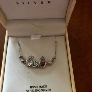 Irish Shanore Sterling Silver 2 Stone Trinity Knot